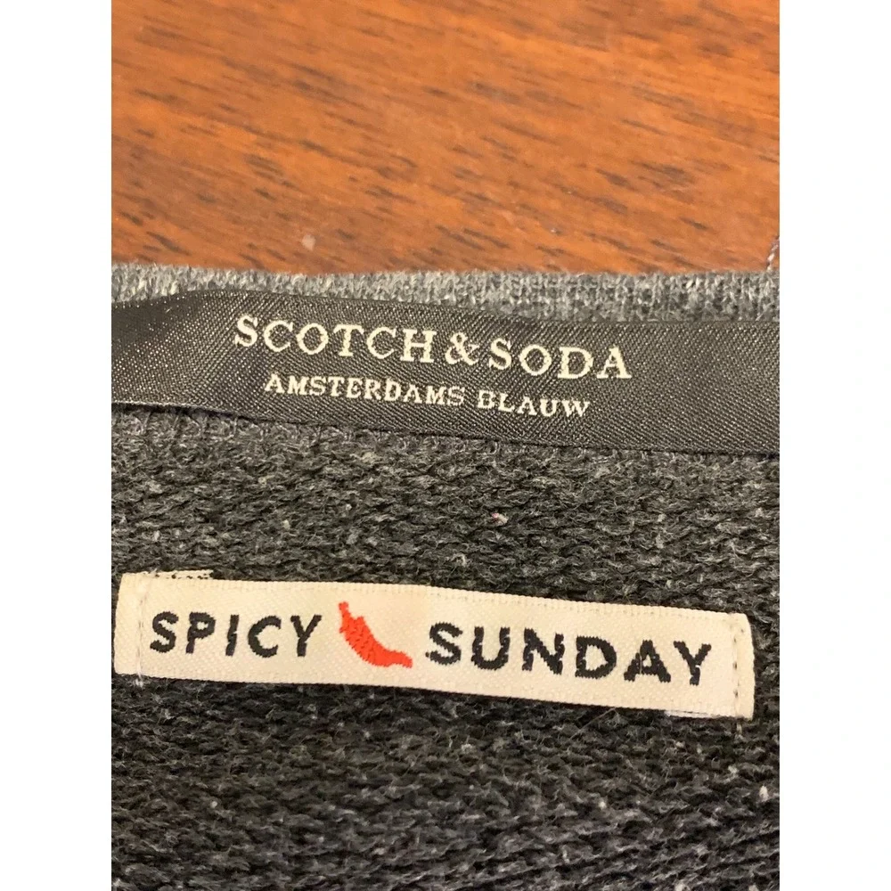 Scotch & Soda Spicy Sunday Chili Pepper Embroidered Sweatshirt Grey XS - Picture 4 of 10